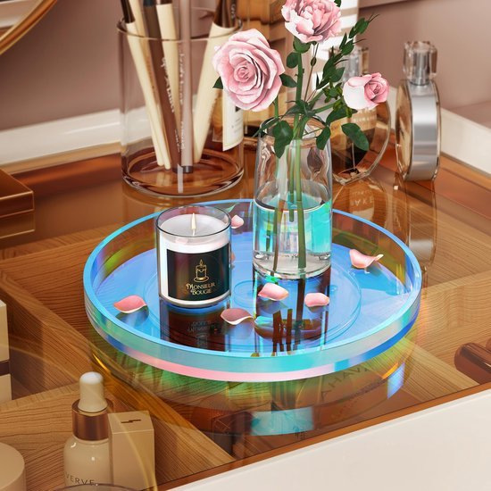 Unyqoos® Draaibaar en iriserend acryl dienblad voor keuken, badkamer en woonkamer
