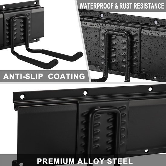 550x550-36023.jpg Unyqoos® Wandgemonteerd Gereedschapsrek voor Garage en Tuin met Verstelbare Haken
