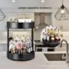 Unyqoos® Metalen 360° Draaibaar Kruidenrek met Twee Niveaus voor Keukenorganisatie