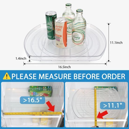 Unyqoos® Rechthoekige draaibare organizer met afneembare verdelers voor keuken en badkamer