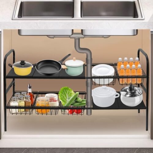 550x550-36049.jpg Unyqoos® Uittrekbare en verstelbare organizer met 5 manden voor keuken en badkamer