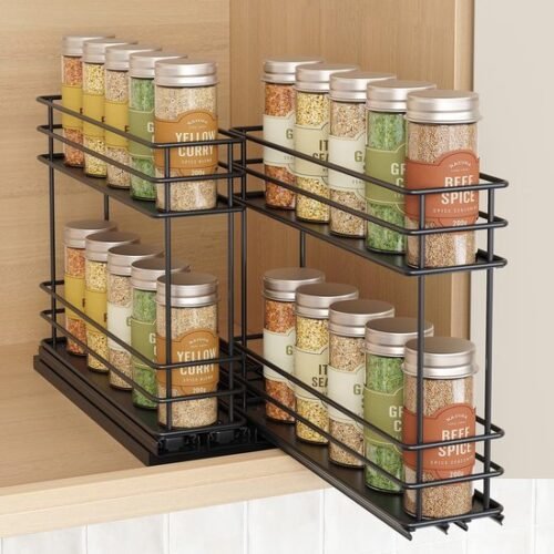 550x550-36052.jpg Unyqoos® Uittrekbaar kruidenrek met twee etages en laden voor makkelijke keukenorganisatie