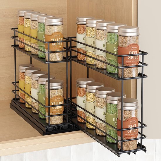 550x550-36052.jpg Unyqoos® Uittrekbaar kruidenrek met twee etages en laden voor makkelijke keukenorganisatie
