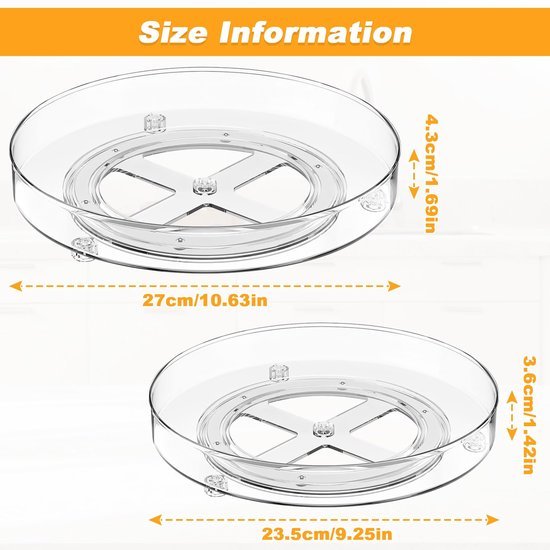 Unyqoos® Transparant Draaibaar Keukenrek voor Efficiënte Kruiden- en Voedselopslag