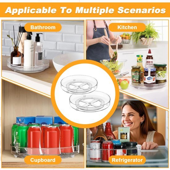 Unyqoos® Transparant Draaibaar Keukenrek voor Efficiënte Kruiden- en Voedselopslag