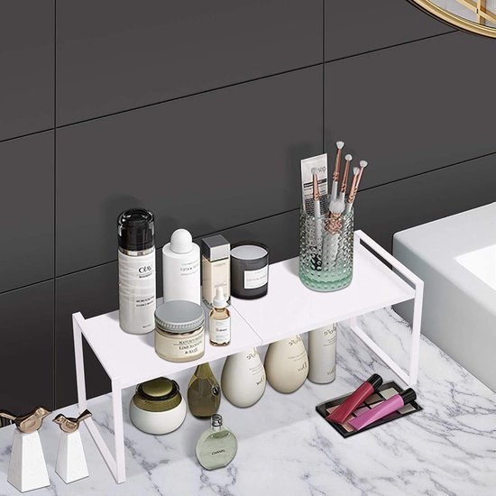 Unyqoos® Verstelbaar en stapelbaar keukenrek voor optimale opslagoplossingen