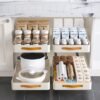 Unyqoos® Uittrekbare keuken- en badkamerlade organizer met handvat en lijm, eenvoudig te installeren zonder boren