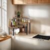 Unyqoos® Veelzijdig houten hoekrek met drie niveaus voor keuken en badkamer