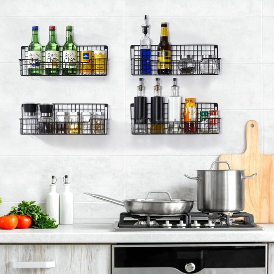 550x550-36130.jpg Unyqoos® Ruim en stijlvol kruidenrek voor wandmontage in de keuken set van vier