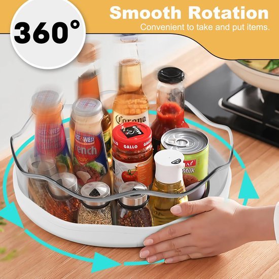 Unyqoos® Uiterst Praktische Draaiplateau Set met 360 Graden Rotatie voor Diverse Opbergoplossingen