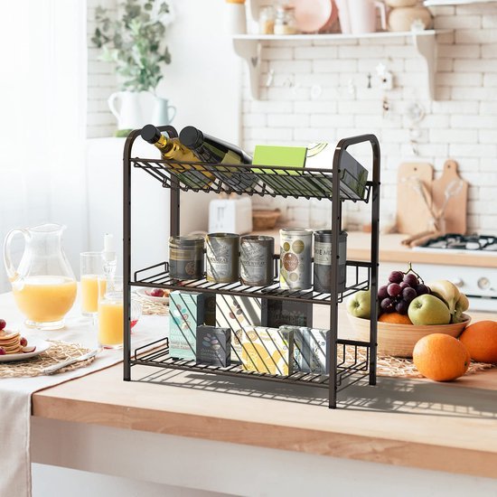 Unyqoos® Multifunctioneel 3-Laags Organisatie Rek voor Keuken en Badkamer