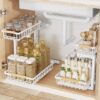 Unyqoos® Verstelbare dubbele keuken- en badkamerorganizer voor optimale ruimtebenutting