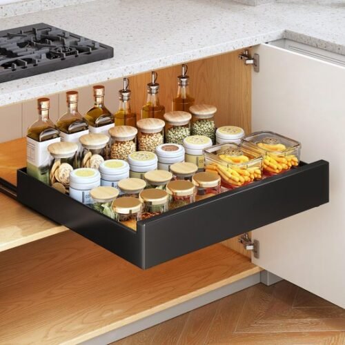 Unyqoos® Handige uittrekbare lade voor keukenkast zonder boren of spijkeren nodig