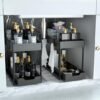 Unyqoos® Functionele Opbergoplossing voor Keuken en Badkamer met Uittrekbare Lade en Haken