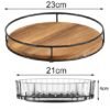 550x550-36215.jpg Unyqoos® Set van twee houten en transparante draaiplateaus voor keuken en opslag