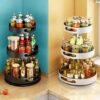 Unyqoos® Kruidenrek Organizer met Draaiplateau en Hoogteverstelling voor Keuken en Badkamer