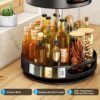 Unyqoos® Roterend Keukenrek en Organizer in Zwart Roestvrij Staal voor Kruiden en Meer