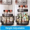 Unyqoos® Roterend Keukenrek en Organizer in Zwart Roestvrij Staal voor Kruiden en Meer