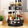 Unyqoos® Roterend Keukenrek en Organizer in Zwart Roestvrij Staal voor Kruiden en Meer