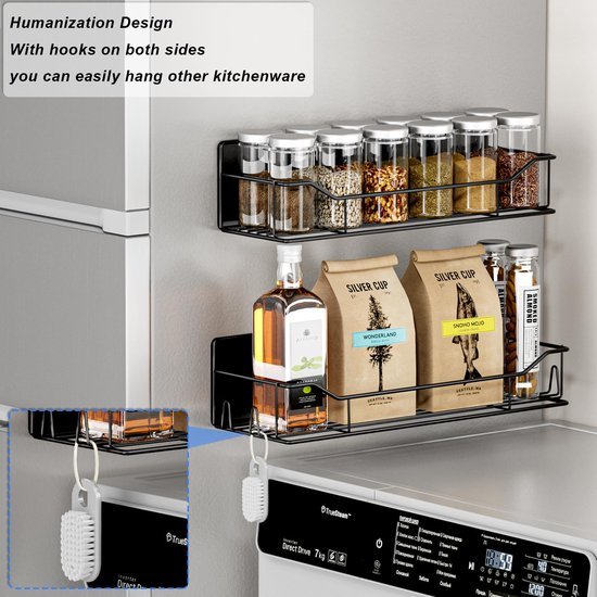 Unyqoos® Magneetisch Keukenrek voor Koelkast - 8-Delige Set met Sterke Magneten en Extra Opslagmogelijkheden