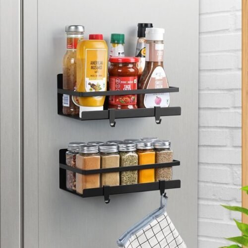 Unyqoos® Multifunctioneel Magnetisch Keukenrek met Haken voor Optimaal Opbergen en Organiseren van Spullen