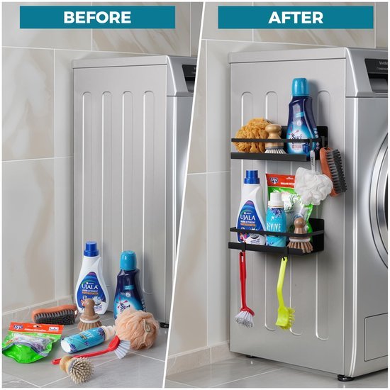 Unyqoos® Multifunctioneel Magnetisch Keukenrek met Haken voor Optimaal Opbergen en Organiseren van Spullen