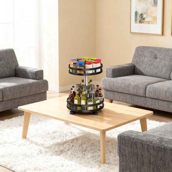 Unyqoos® Draaibaar kruidenrek met twee niveaus voor keuken en badkamer