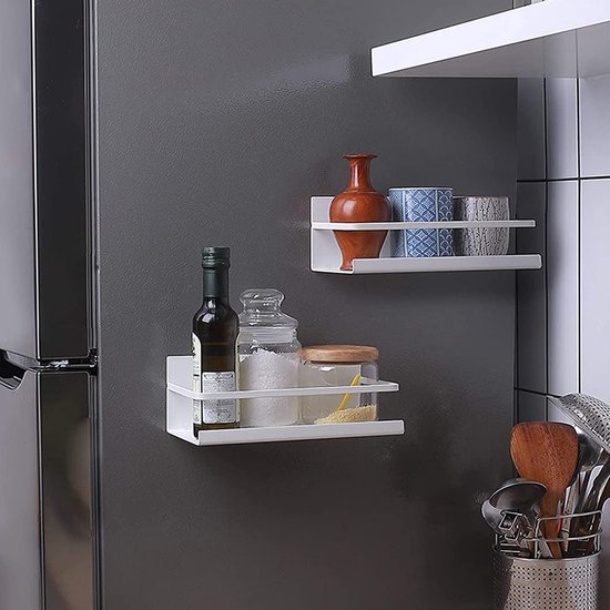 550x550-36454.jpg Unyqoos® Magnetisch Ruimtebesparend Keukenrek voor Kruiden en Accessoires, 2-delige Set, Wit