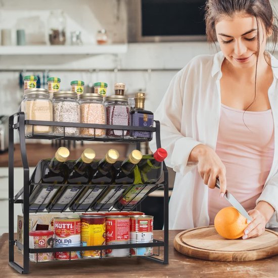 Unyqoos® Kruidenrek met 3 Niveaus en Multifunctionele Opbergmogelijkheden voor Keuken en Badkamer