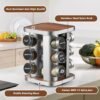 Unyqoos® Draaibaar kruidenrek met 12 glazen potjes en accessoires voor keukenorganisatie