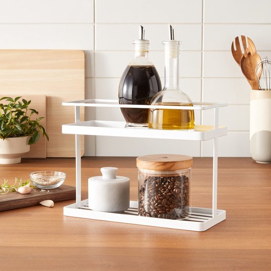 550x550-36527.jpg Unyqoos® Wit Stalen Kruidenrek en Organizer voor Keukenwerkblad