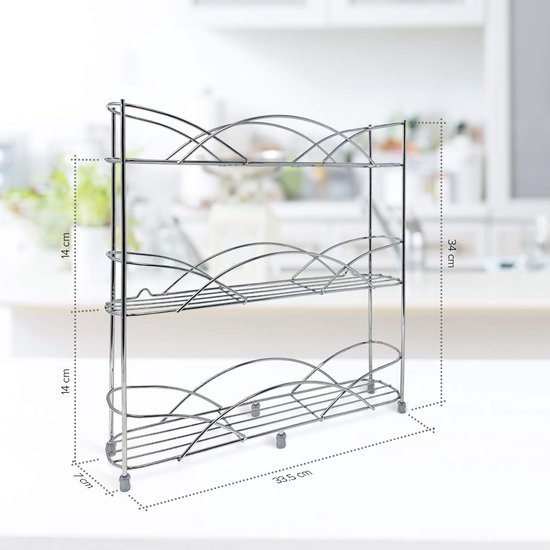 Unyqoos® Kruidenrek voor Optimale Keukenorganisatie zonder Boren, Geschikt voor 21 Kruidenpotjes, Inclusief Zuignappen