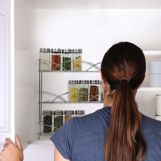 Unyqoos® Kruidenrek voor Optimale Keukenorganisatie zonder Boren, Geschikt voor 21 Kruidenpotjes, Inclusief Zuignappen