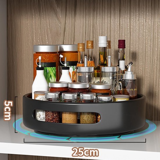 Unyqoos® Handige 360 graden draaibare keukendienblad met antislip en hoge rand