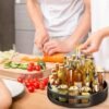 Unyqoos® Handige 360 graden draaibare keukendienblad met antislip en hoge rand
