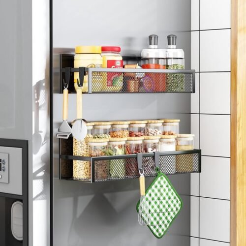 550x550-36590.jpg Unyqoos® Magnetische Keukenorganisatie Rekken Set voor Koelkast met Beweegbare Haken - Handige Opslagoplossing