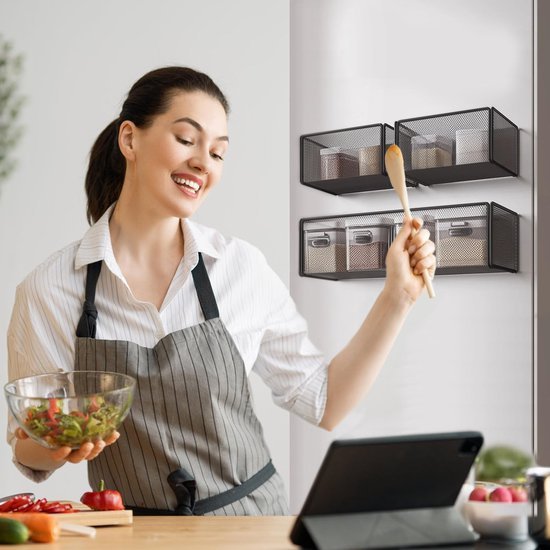 550x550-36602.jpg Unyqoos® Set van twee magnetische opbergrekken voor keuken en kantoororganisatie