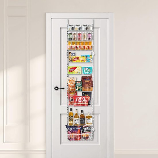 Unyqoos® Verstelbare wand- en deurorganizer met 9 opbergrekken voor keuken en badkamer
