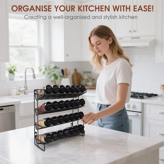 550x550-36634.jpg Unyqoos® Ruim kruidenrek met glazen potjes en uitgebreide etiketten voor keukenorganisatie