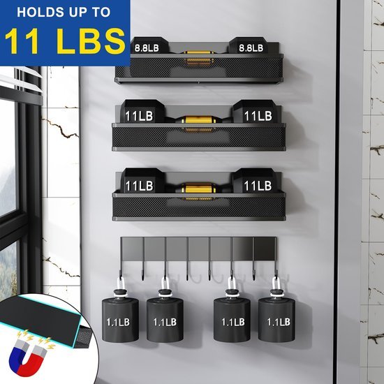 Unyqoos® Flexibele Magnetische Kruiden- en Keukenorganizer Set voor Metaaloppervlakken, Inclusief Haken