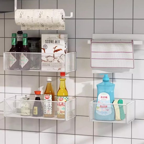 550x550-36660.jpg Unyqoos® Wit magnetisch kruidenrek met veelzijdige opbergmogelijkheden voor huishouden