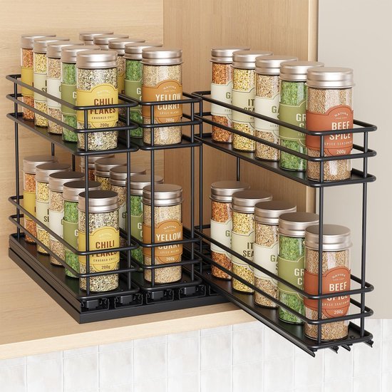 550x550-36676.jpg Unyqoos® Uittrekbaar kruidenrek met drie lades en twee niveaus zonder boren