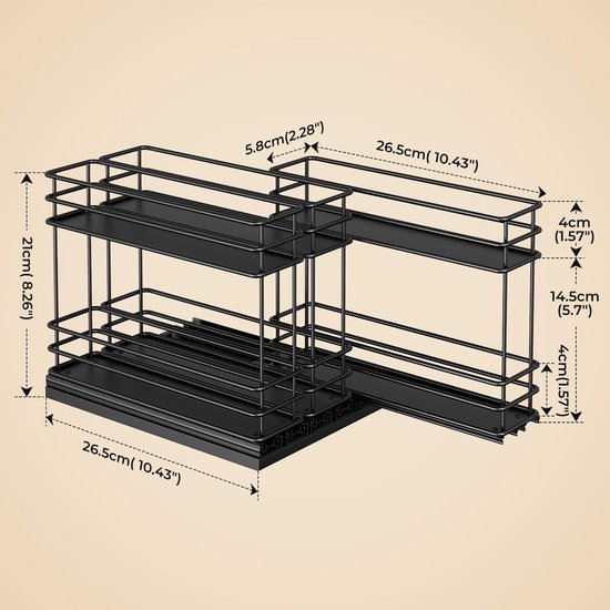 550x550-36681.jpg Unyqoos® Uittrekbaar kruidenrek met drie lades en twee niveaus zonder boren