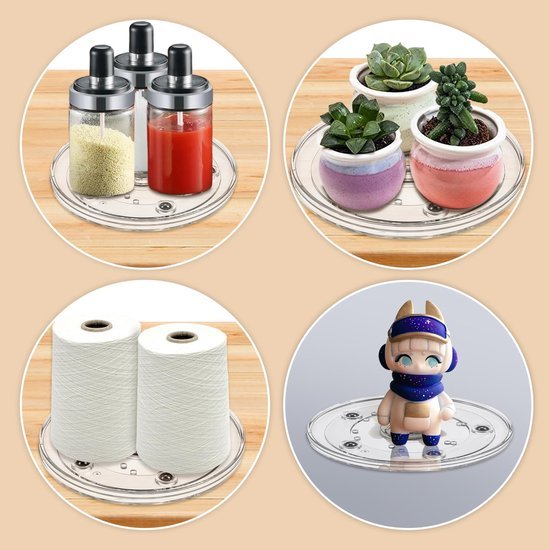 Unyqoos® Compact en veelzijdig acryl draaiplateau voor keuken en decoratie