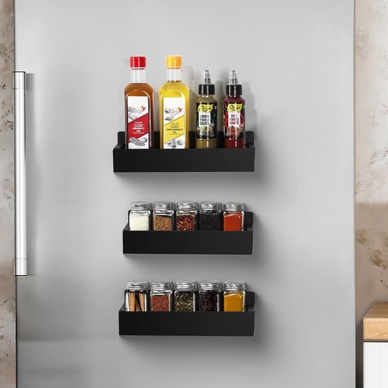 Unyqoos® Magnetische Kruidenrekken Set met Haken voor Keuken en Koelkast, Ruimtebesparend Ontwerp