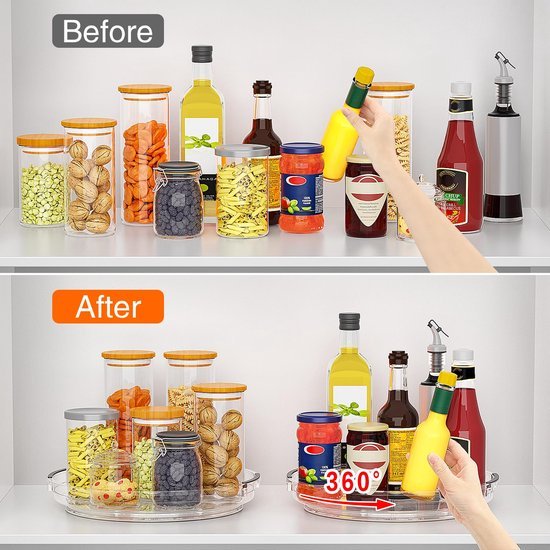 550x550-36755.jpg Unyqoos® Set van twee draaiplateaus voor keuken en koelkast met antislip en 360 graden rotatie