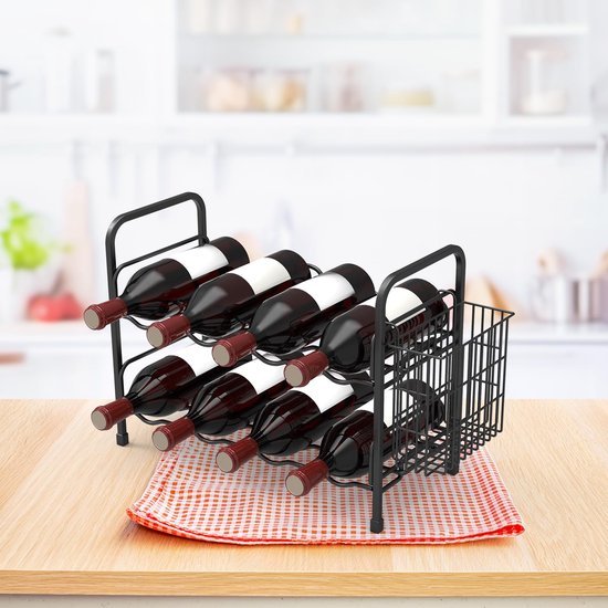 550x550-36833.jpg Unyqoos® Stijlvol metalen wijnrek voor 8 flessen, ideaal voor keuken en bar