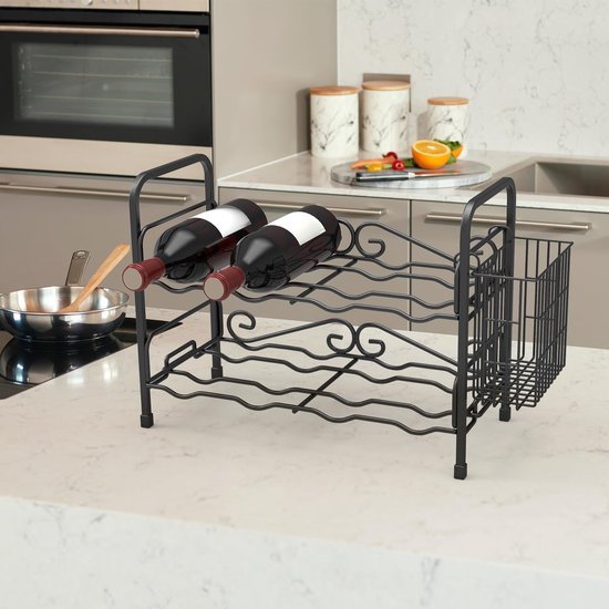 550x550-36837.jpg Unyqoos® Stijlvol metalen wijnrek voor 8 flessen, ideaal voor keuken en bar