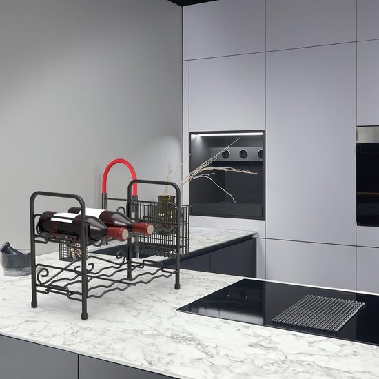 550x550-36838.jpg Unyqoos® Stijlvol metalen wijnrek voor 8 flessen, ideaal voor keuken en bar