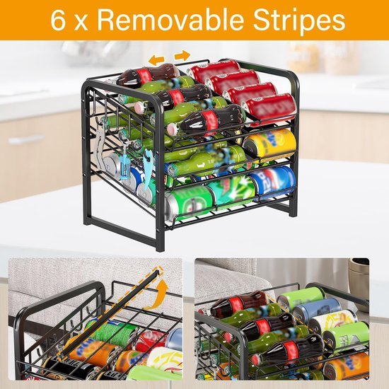 Unyqoos ® Multifunctioneel Opbergrek met 3 Niveaus voor Efficiënte Blikjesorganisatie